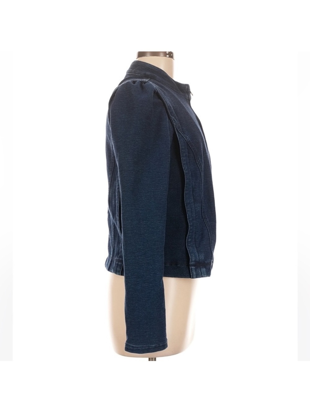Pilcro by Anthropologie Anita Indigo Denim Crop Zip Up Jacket - Picture 4 of 6